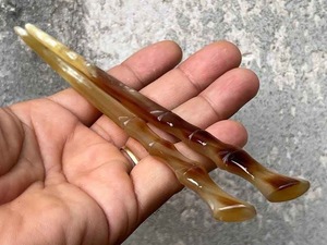 ปิ่นปักผมรูปเขาควายขัดเงาสำหรับผู้หญิงทำจากเขาวัวอุปกรณ์เสริมจากธรรมชาติ - Product Image 4