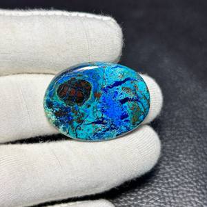 พลอย shattuckite ธรรมชาติทำจาก100% อัญมณีทรงวงรีสุดอินเทรนด์ทำเครื่องประดับ100ชิ้นราคาขายส่ง - Product Image 4