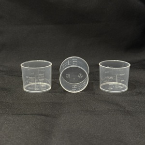 Taza Medidora de Plástico APS PP de 32 mm, Transparente, Duradera, Resistente al Calor, Fácil de Leer, Forma Cilíndrica, Fondo Plano, Boca Ancha - Product Image 5