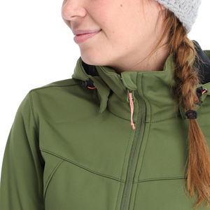 Chaquetas Softshell OEM para mujer, prendas de vestir exteriores transpirables y flexibles resistentes al agua con cierre de cremallera y marca personalizada - Product Image 3