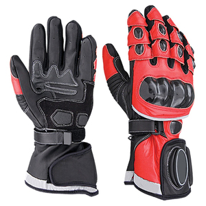 Genuine Leather Racing <b>Gloves</b> Motocross Highway Auto Motorcycle Sports Touch Screen Compatible <b>Long</b> Waterproof Black <b>White</b> - Product Image 1