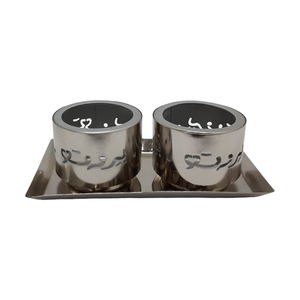 Venta caliente bandeja de forma cuadrada de metal con cuatro cuencos de tamaño mediano acabado dorado personalizado a granel - Product Image 6