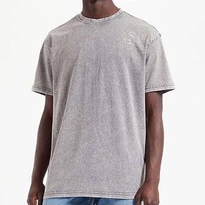 Camiseta de lavado ácido desgastada personalizada, camisetas de gran tamaño para hombre, camisetas informales de verano con bordado lavado de piedra, camisetas Vintage para hombre - Product Image 4