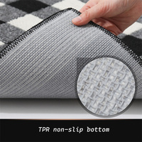 Schwarz Weiß Plaid Fußmatten Maschinen wasch bare Eingangs boden matte Absorbent Rutsch feste Dirt Trapper Tür matte