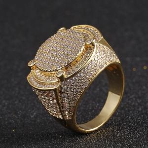 Bague Classique Hip Hop pour Homme de Qualité Supérieure, Plaqué Or 18K Certifié, Sertie de Zircons Cubiques, Très Vendue - Product Image 2