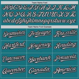 Jersey de Béisbol Personalizado Color Verde Azulado y Negro, Más Vendido, con Botones, 100% Poliéster, Malla Transpirable de Secado Rápido, con Logotipo y Nombre Personalizados - Product Image 4