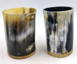 แตรรูปควายแก้วสั้นสีธรรมชาติแตรสำหรับดื่มไวน์ขัดเงาด้วยงานฝีมือรูปพระจันทร์เสี้ยว - Product Image 2