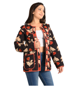 Chaqueta de algodón reversible para invierno, abrigos acolchados de algodón, chaqueta vintage hecha a mano, chaqueta con estampado de flores - Product Image 1