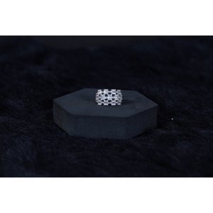 Anillo de Plata de Ley 925 Silverings con Incrustaciones de Piedras Brillantes y Baño de Oro, Estilo Eternidad, para Fiestas, Moda Actual - Product Image 2