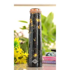 Handcrafted <b>copper</b> <b>water</b> <b>bottle</b> with colorful enamel floral designs and polished finish ideal for eco friendly <b>water</b> storage - Product Image 3
