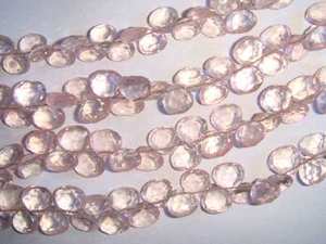 Briolett-Cuentas naturales de piedra sueltas, piedras preciosas de 6-8mm de longitud y 8 "de cuarzo rosa facetados de corazones, para fabricación de joyas - Product Image 2