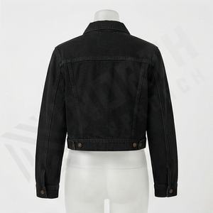 แจ็คเก็ตยีนส์ผู้หญิงพรีเมียม กระดุมหน้า ปกพับแบบคลาสสิก แขนยาว สีสั่งทำได้ แฟชั่นสตรีททันสมัย - Product Image 2