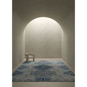 Tapis en laine et soie de bambou noué à la main Kavi Blue, collection Chaos Theory, motif abstrait pour la maison, le salon, le couloir, 10 mm, rectangulaire - Product Image 6