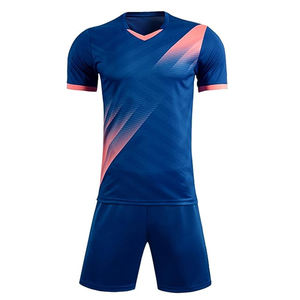 ชุดเสื้อฟุตบอลคอวีแขนครึ่งท่อนชุดเล่นกีฬาทีมพิมพ์ซับลิเมชัน - Product Image 1