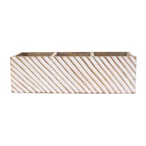 Reposapiés de cuchara de madera texturizada de línea blanca más vendidos y pinzas para ollas, soporte para utensilios de cocina para encimera, uso en restaurante - Product Image 1