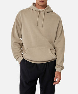 Sweat à capuche avec logo personnalisé de qualité supérieure pur coton vêtements de sport pour hommes super grand sweat à capuche unisexe confortable et doux sans doublure teint uni - Product Image 1
