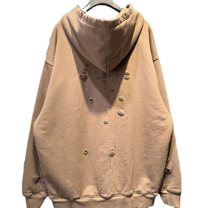 เสื้อฮู้ดดี้ฟลีซปักลายสตรีทแวร์ไซส์ใหญ่สำหรับฤดูหนาว ขายส่ง แบบกำหนดเองสำหรับผู้ชาย เนื้อผ้าหนานุ่ม ระบายอากาศได้ดี ผลิตจากผ้าฝ้าย 100% สไตล์ดิสเทรส รับผลิตแบบ OEM - Product Image 2