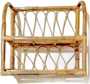 Étagère murale en rotin en osier carré vietnamien pour l'utilisation de la vaisselle - Product Image 2