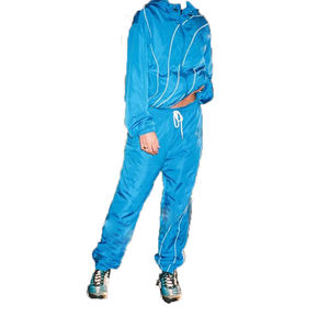 Conjunto Deportivo de Dos Piezas con Bordado Personalizado, Chaqueta Cortavientos y Pantalones Deportivos de Nailon de Color Sólido, Tallas Grandes, para Verano - Product Image 4