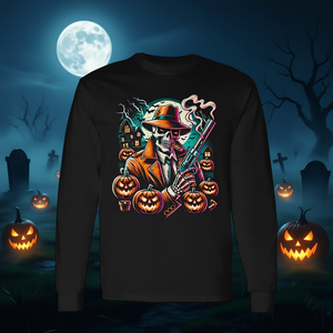 gothic skeleton mystic art long sleeve t shirt adult unisex crew neck dark <b>aesthetic</b> <b>top</b> - Product Image 3