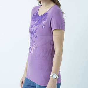 Camiseta informal de algodón para mujer, camiseta de verano transpirable con cuello redondo, a la moda y ecológica, suave y cómoda - Product Image 2