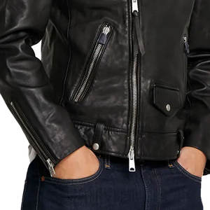 Chaqueta de cuero de bombardero de piel de vaca auténtica hecha a medida para hombre con cuello levantado para invierno - Product Image 2