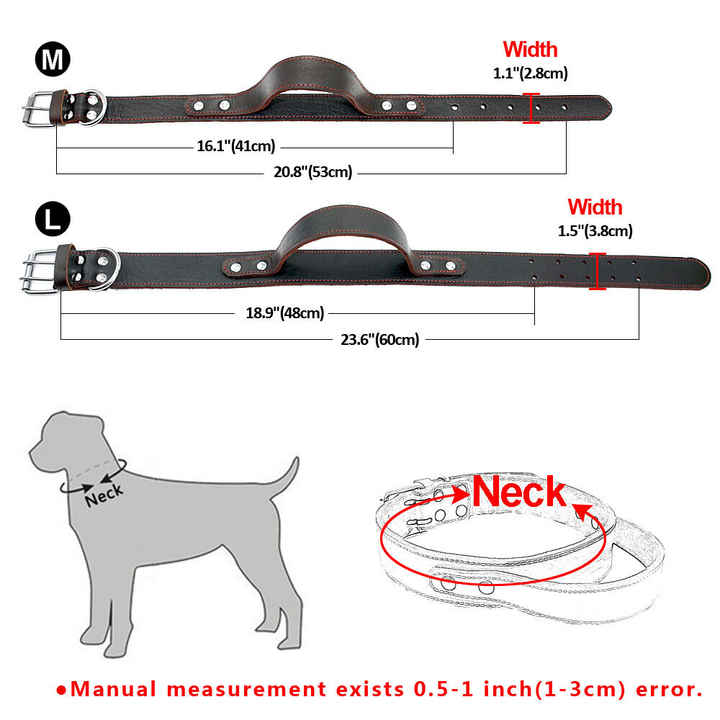 Leather Dog Collar for Small Medium Large Dog Adjustable Soft Breathable Leather Padded Pet Collar with Alloy Buckle Dog Collar