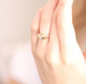 แหวนเงินสเตอร์ลิง925แข็งดีไซน์รูปดาวสีทองสำหรับผู้หญิงของขวัญวันครบรอบวันแต่งงานของสาวๆเครื่องประดับแหวนเงินจำนวนมาก - Product Image 3