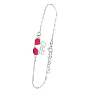 NOVAMART Fine Arihant Gems Jewels Unisex 925 <b>Silver</b> <b>Snake</b> <b>Chain</b> Heart-Shaped Elegant Rudraksha Rakhi Cultural Collectible Jewelr - Product Image 1