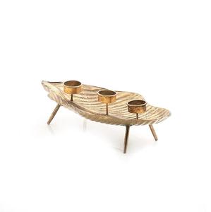 เชิงเทียนอะลูมิเนียมขึ้นรูปด้วยมือ ลายพื้นผิว วินเทจ สีทอง ลายวนแบบนามธรรม เป็นมิตรกับสิ่งแวดล้อม ของตกแต่งบ้านสำหรับคริสต์มาส - Product Image 4