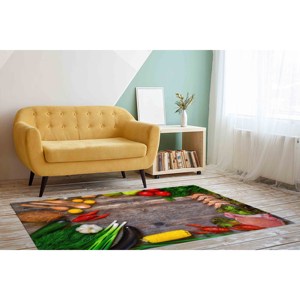 Tapis imprimé vibrant : Tapis de cuisine moderne, coloré et personnalisé, tapis doux non tissé - Product Image 4