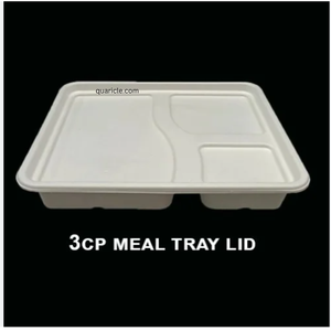 Prix d'usine personnalisé 3cp plateau de repas à base de bagasse en pulpe de canne à sucre avec couvercle pour l'emballage alimentaire/service/plats à emporter/événements/mariages - Product Image 6