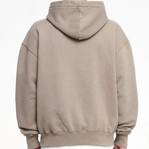 En blanco 100% algodón Drop Shoulder alta calidad Unisex Drop Shoulder Boxy French Terry Plain Oversized Cropped Hoodies hombres sudaderas con capucha - Product Image 5