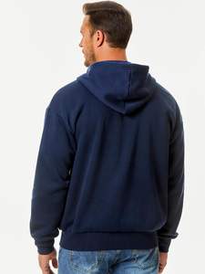 Sweat-shirts à capuche en molleton de coton décontractés pour hommes, fermeture éclair intégrale, manches longues, cordon de serrage, imprimé brodé en relief, personnalisé ODM - Product Image 3