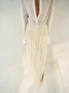 Chic Design Long Women's <b>Skirts</b> Hand-beaded Pre-order MESH <b>MAXI</b> <b>SKIRT</b> Relief 64% Cotton 36%Polyester Luxury Clothes for Women - Product Image 4