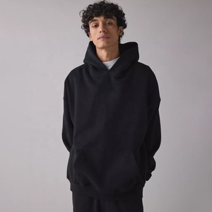 เสื้อฮู้ดสตรีทไซส์ใหญ่พิเศษสำหรับผู้ชายเสื้อมีฮู้ดแบบหลวมเปิดไหล่350 GSM สั่งโลโก้ได้ตามต้องการ - Product Image 1