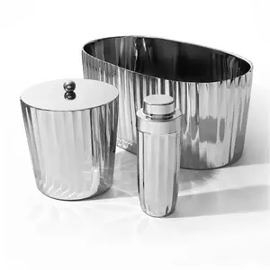 Seau à glace artisanal en acier inoxydable, seau à glace de bar haut de gamme, articles de bar en aluminium poli artisanal, seau à glace double ZAHID EXPORTS - Product Image 2