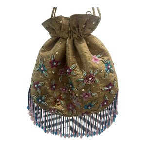 2024 último diseño hecho a mano con cuentas bolso de moda con cierre abierto con decoración de lentejuelas al por mayor Potli Bag para mujer - Product Image 1