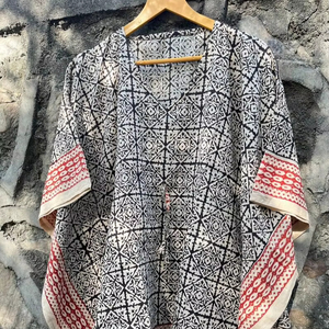 Tradicional indio hecho a mano Bagru Caftan mujeres corto étnico lavable 100% algodón vestidos casuales para ropa de noche - Product Image 1