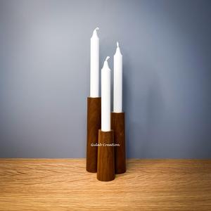 Bougeoirs coniques écologiques en bois de pin rustique fabriqués à la main pour les centres de table de décoration de Pâques - Product Image 6