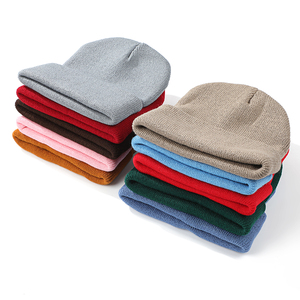 Gorro de punto cálido Unisex de invierno 2025, gorro de algodón de Color sólido a la moda con estampado de logotipo personalizado, estilo de imagen para exteriores - Product Image 3