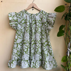 Top con estampado de bloques a mano Top de algodón de verano Blusa de algodón hecha a mano para mujer - Product Image 1