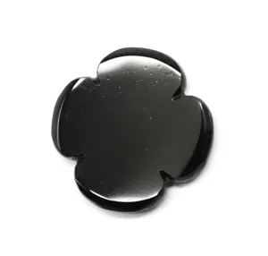 Onyx noir naturel sculpté Onyx noir 10 MM sculpté à la main fleur d'agate noire naturelle pierre précieuse pour l'artisanat de bijoux à bricoler soi-même - Product Image 1