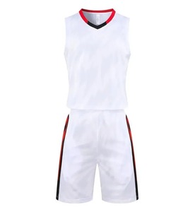 Chemise de basket-ball nouvel ensemble pour hommes maillots de basket-ball respirants équipe de jeu primaire uniforme à manches courtes entraînement gilet et short - Product Image 2