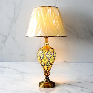 Lạc Đà da 706 bảng đèn với đôi hấp dẫn nhiều màu vải Shades Hand Painted nightlight E27 xách tay cho phòng khách - Product Image 3