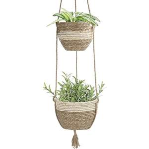 Hot Selling Sea grass Cotton <b>Basket</b> Woven Storage Planter <b>Basket</b> for Home Decor Multi Purpose for Living Room Bathroom Laundry - Product Image 6