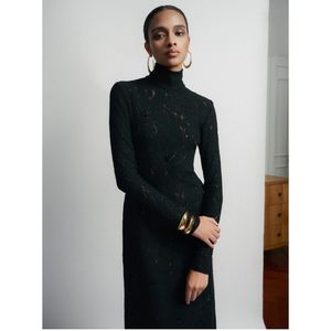 Vestidos Elegantes de Moda de Lujo, Vestido Midi STELLA con Encaje, Cosido a Mano en Toda su Superficie, Ropa de Mujer Elegante de Fabricante Vietnamita - Product Image 2