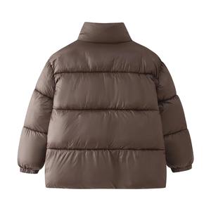 Parkas chauds d'hiver pour femmes veste bouffante rembourrée à manches longues avec manteaux à capuche mi-longs de couleur unie - Product Image 2