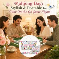 Tas Mahjong, Tas untuk Ubin Mahjong, Tas Mahjong untuk Ubin dan Rak, Tas Penyimpanan Rak Mahjong, Tas Jinjing, Aksesoris Bermotif Bunga