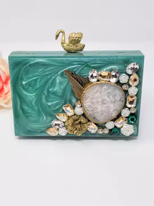 Mini bolso de mano moderno de resina para bodas y fiestas en casa disponible por Crescent Crafts - Product Image 3